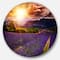 Designart - Beautiful Sunset over Lavender Field' Floral Metal Circle Wall Art